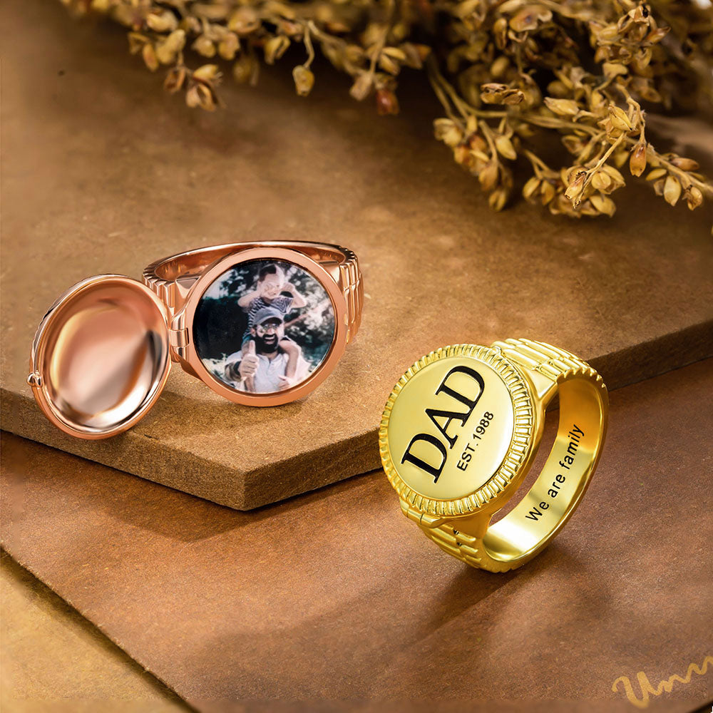 CUSTOM PHOTO ENGRAVED SIGNET RING