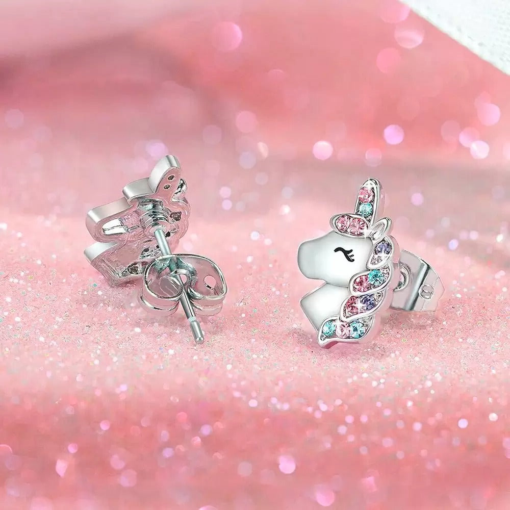 UNICORN EARRINGS WITH ZIRCON, PRINCE EARRINGS
