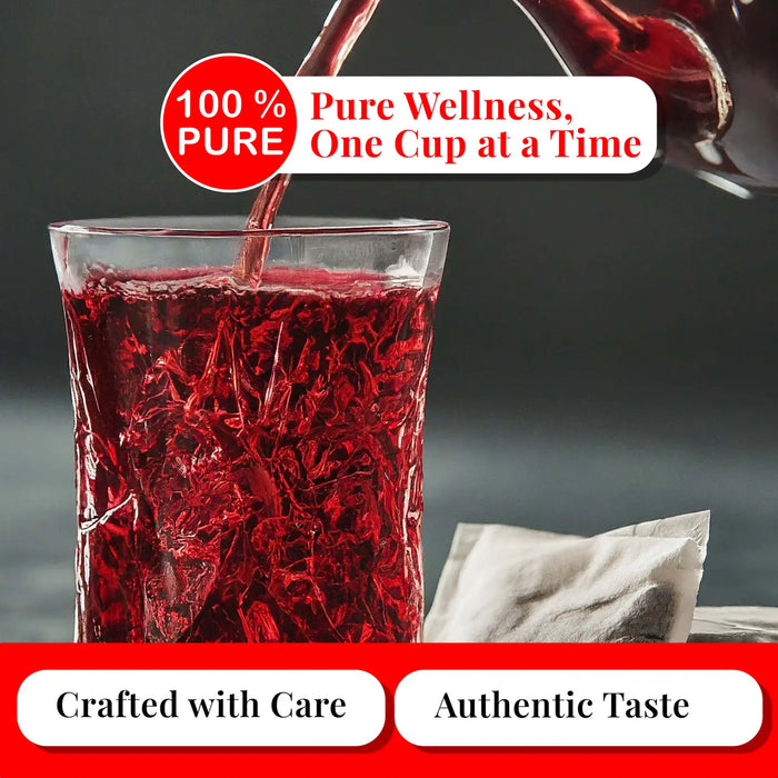 75 PURE HIBISCUS TEA BAGS, TE DE HIBISCO, CAFFEINE FREE 5 OZ - CASE OF 8