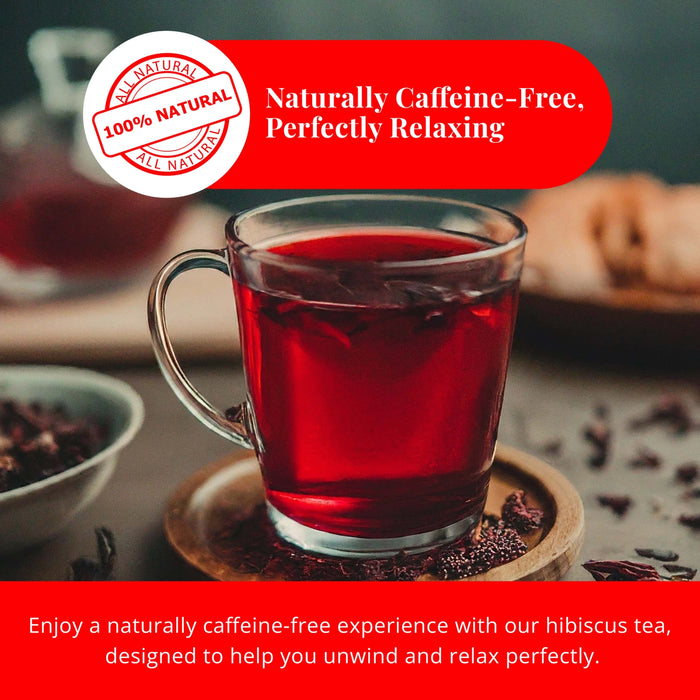 75 PURE HIBISCUS TEA BAGS, TE DE HIBISCO, CAFFEINE FREE 5 OZ - CASE OF 8