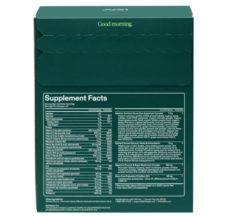 AG1 DAILY FOUNDATIONAL NUTRITION, 40-COUNT