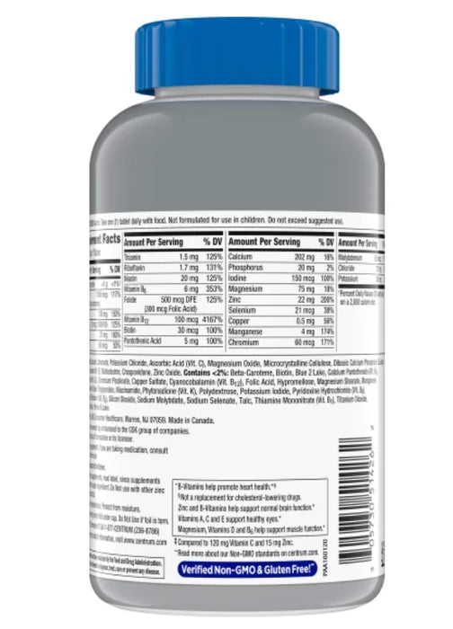CENTRUM SILVER MEN 50+ IMMUNE SUPPORT MULTIVITAMIN, 275 TABLETS