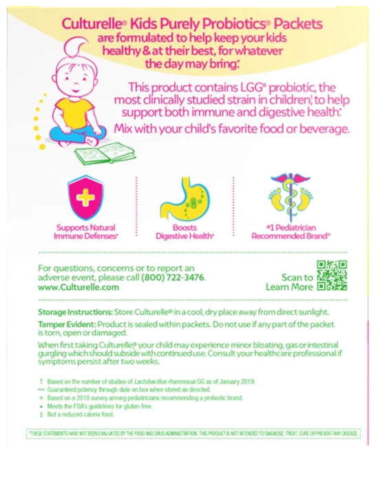 CULTURELLE PROBIOTIC KIDS PURELY PROBIOTIC PACKETS, 60 PACKETS