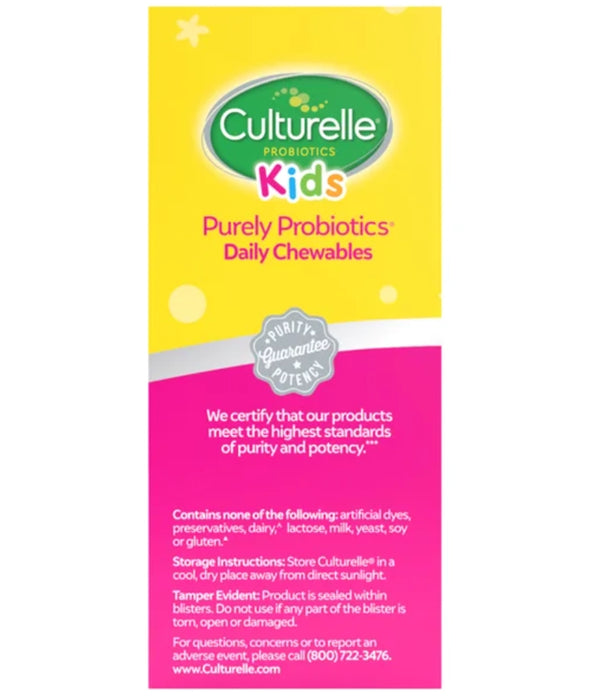 CULTURELLE PROBIOTIC KIDS PURELY PROBIOTICS, 60 CHEWABLE TABLETS