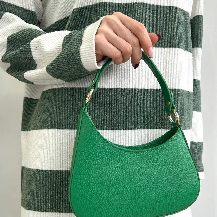 NEW! ITALIAN BAGUETTE GREEN LEATHER CROSSBODY BAG