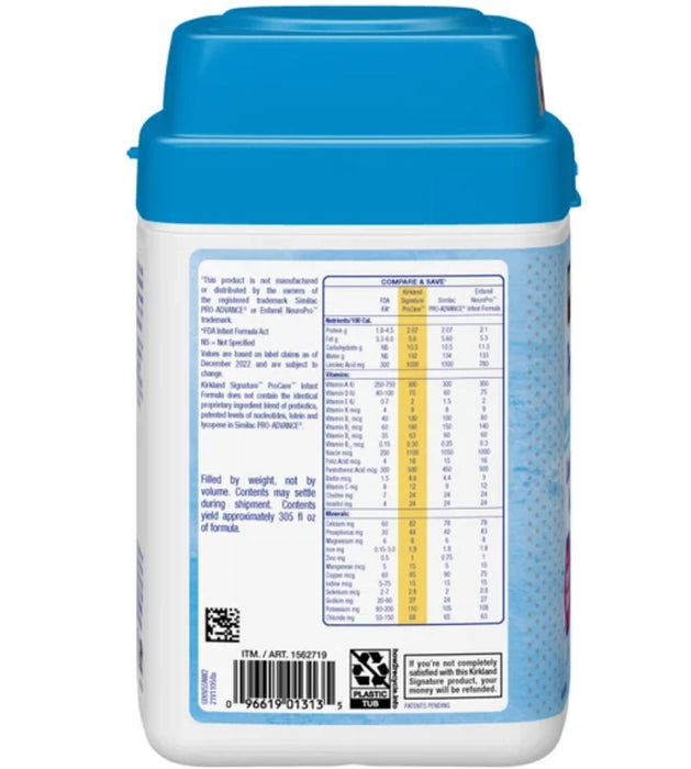 KIRKLAND SIGNATURE PROCARE WITH DUAL HMO'S, NON-GMO INFANT FORMULA 42 OZ, 2-PACK