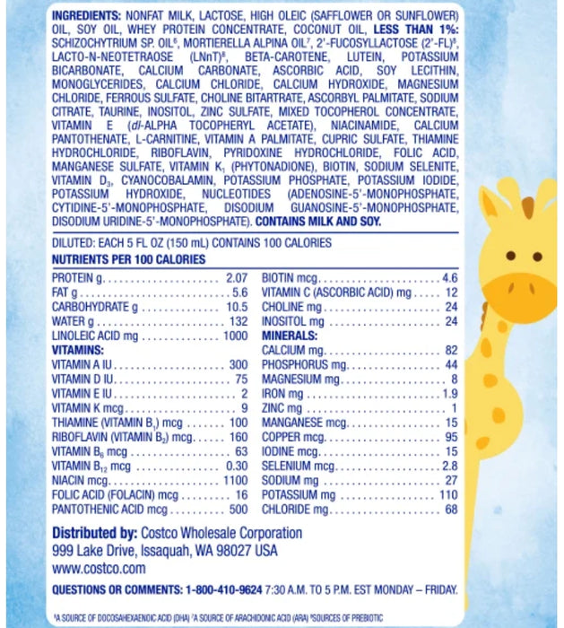 KIRKLAND SIGNATURE PROCARE WITH DUAL HMO'S, NON-GMO INFANT FORMULA 42 OZ, 2-PACK