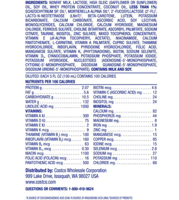 KIRKLAND SIGNATURE PROCARE WITH DUAL HMO'S, NON-GMO INFANT FORMULA 42 OZ, 2-PACK