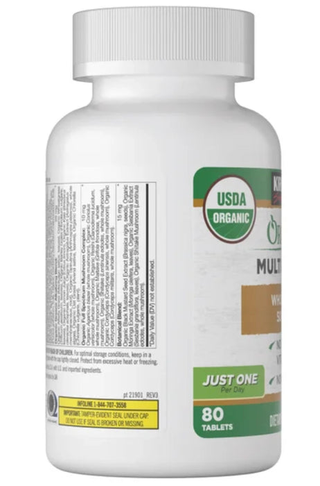 KIRKLAND SIGNATURE USDA ORGANIC MULTIVITAMIN, 80 COATED TABLETS