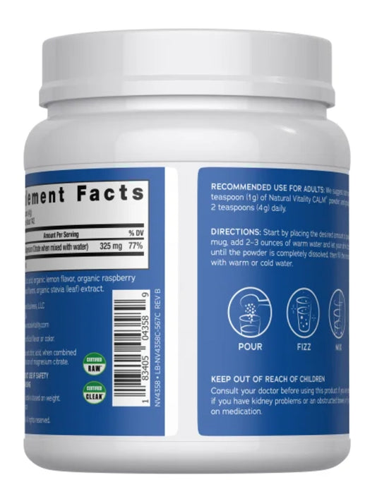 NATURAL VITALITY CALM MAGNESIUM CITRATE POWDER, 20 OUNCES