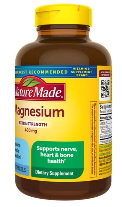 NATURE MADE EXTRA STRENGTH MAGNESIUM 400 MG., 180 SOFTGELS
