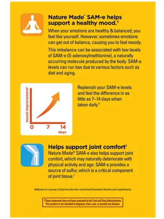NATURE MADE SAM‑E COMPLETE 400 MG., 60 TABLETS