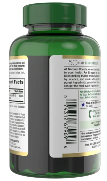 NATURE'S BOUNTY VITAMIN D3 125 MCG, 400 SOFTGELS