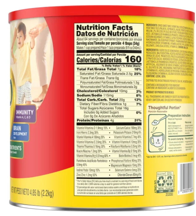 NESTLÉ NIDO KINDER 1+ TODDLER POWDERED MILK, 4.85 LBS