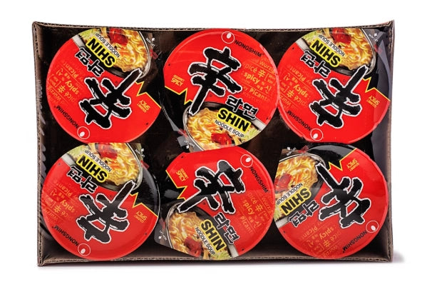 NONGSHIM SHIN CLASSIC RAMEN CUP 75 G, 6-CUP