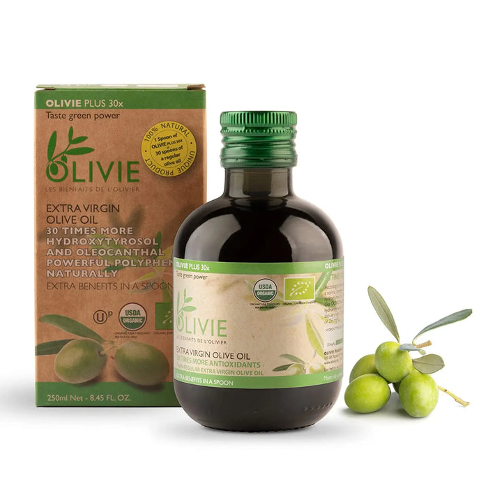 OLIVIE PLUS 30X ORGANIC EVOO 250ML BOTTLE | HIGH POLYPHENOL - CASE OF 3