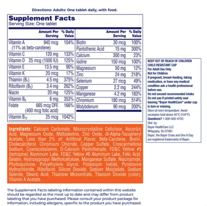 ONE A DAY WOMEN'S 50+ HEALTHY ADVANTAGE MULTIVITAMIN, 300 TABLETS
