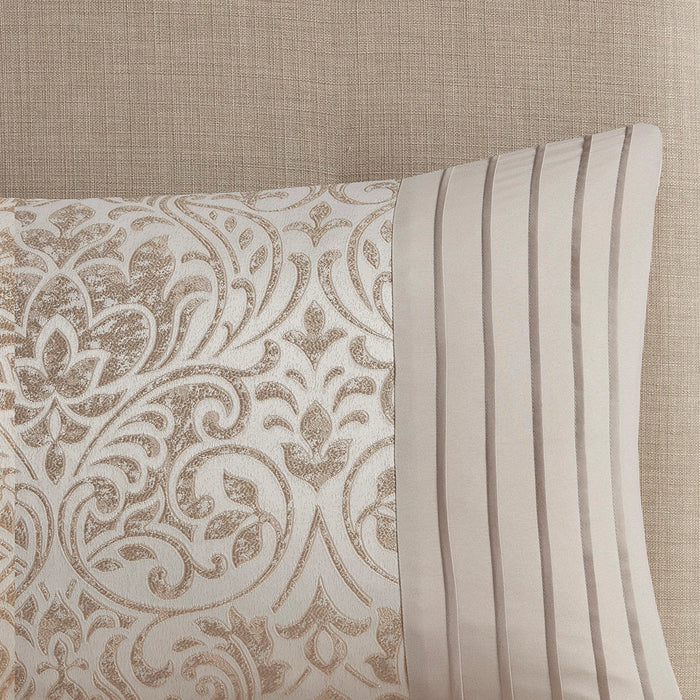 GOLD THREAD DAMASK 12-PIECE COMPLETE COMFORTER SET