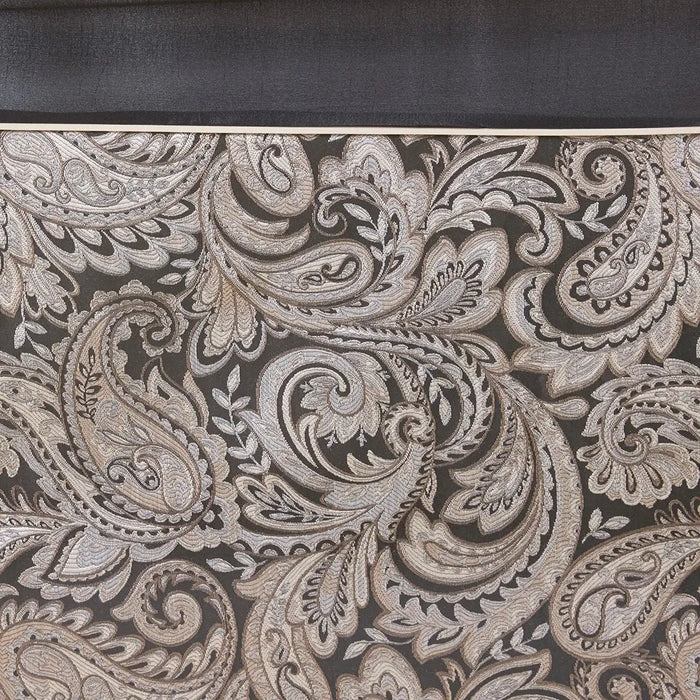 TRADITIONAL SILKY PAISLEY SHOWER CURTAIN, BLACK