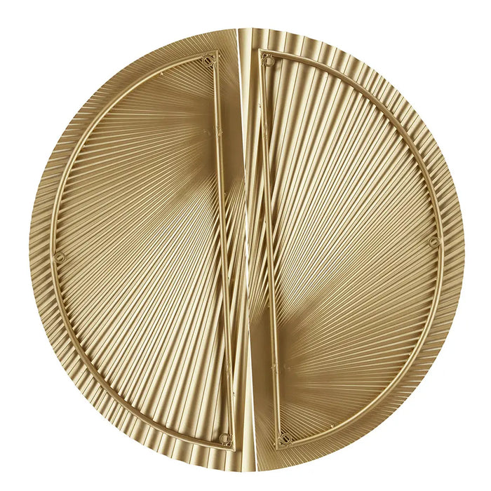 HALF MOON PHRASES ROUND 2-PIECE METAL WALL DECOR SET, GOLD