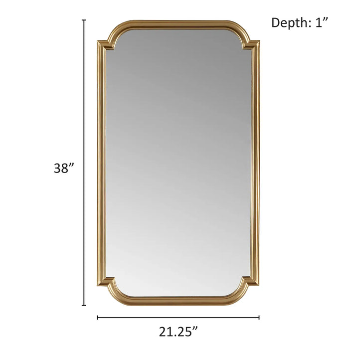 GOLD SCALLOPED WOOD WALL MIRROR HOME DECOR