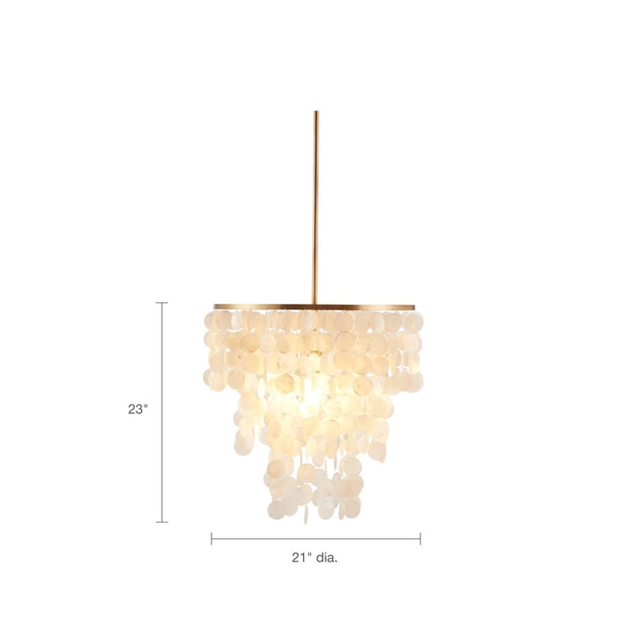 1-LIGHT SHELL DRAPE ELEGANT CHANDELIER WITH GOLD BASE
