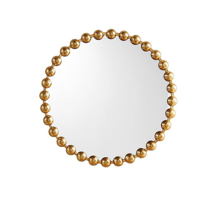 ROUND IRON FRAMED WALL DECOR MIRROR, GOLD