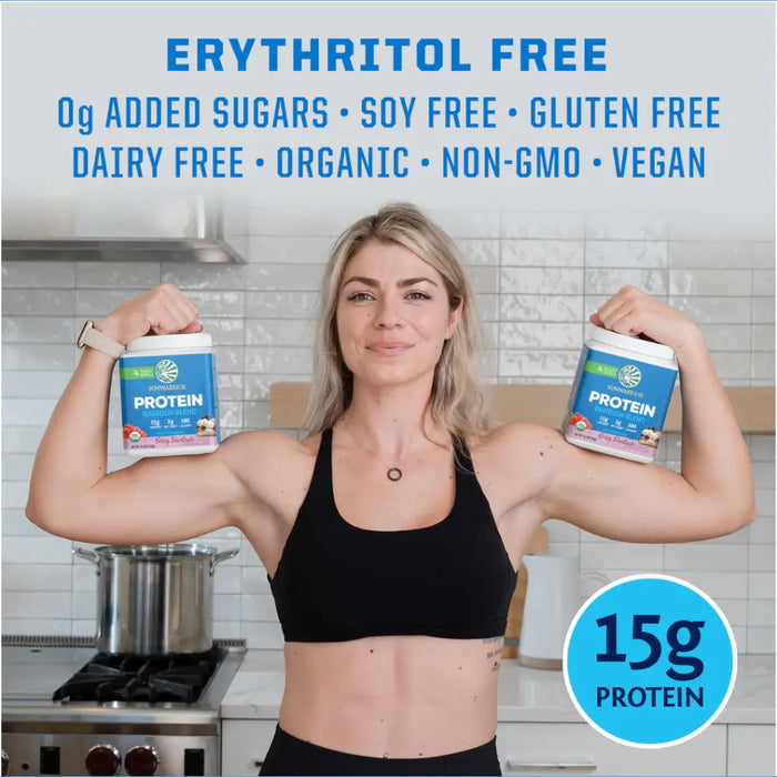 WARRIOR BLEND BERRY SHORTCAKE PROTEIN - PEA PROTEIN POWDER 375G - CASE OF 3