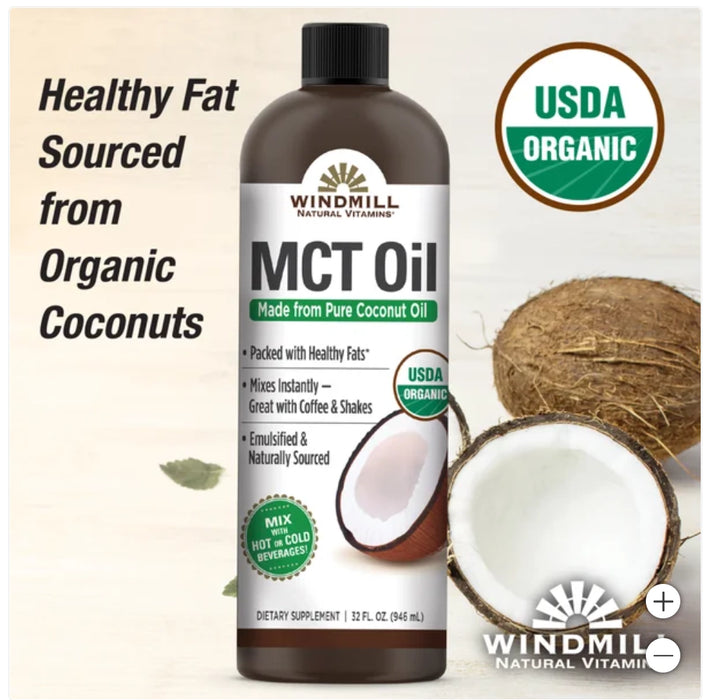 WINDMILL USDA ORGANIC MCT OIL, 32 FLUID OUNCES