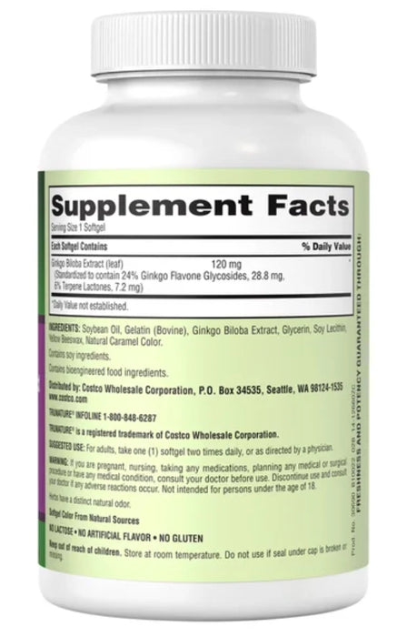 TRUNATURE GINKGO BILOBA, 340 SOFTGELS