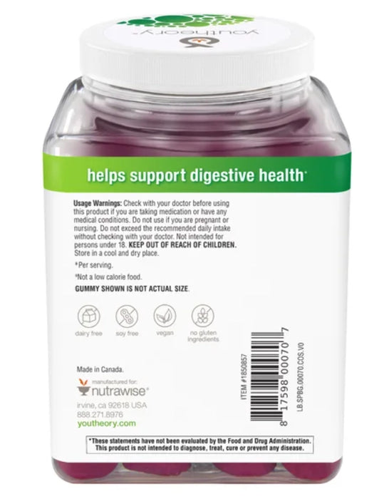 YOUTHEORY SPORE PROBIOTIC ZERO SUGAR GUMMIES, 120 GUMMIES